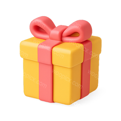 3D Render of a Colorful Gift Box with Ribbon
