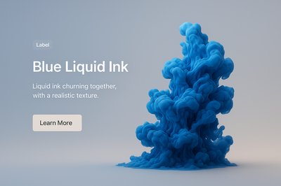 Stunning 3D Illustration of Blue Liquid Ink Swirling