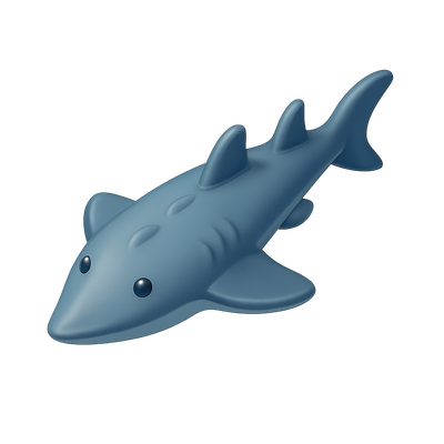 Cute Cartoon Shark Illustration