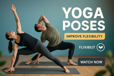Engaging Yoga Poses Promotional Graphic for Flexibility