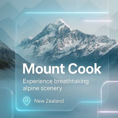 Alpine Landscape Promotion for Mount Cook, New Zealand