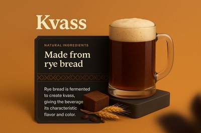 3D Illustration of Kvass with Natural Ingredients