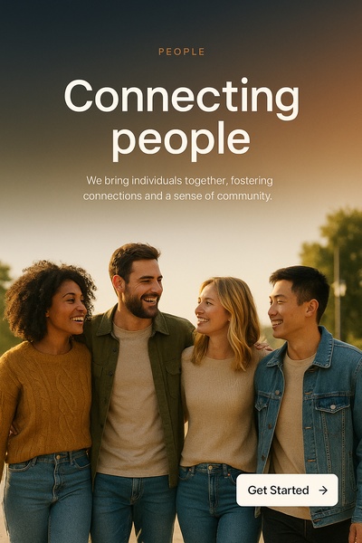 Stylish Web Design Featuring People Connecting