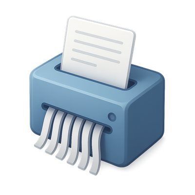 Stylish 3D Document Shredder Icon with Isometric View