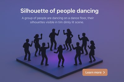 Silhouette of People Dancing in a Dimly Lit Scene
