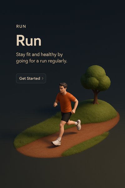 Engaging 3D Scene of Running in a Dark Background