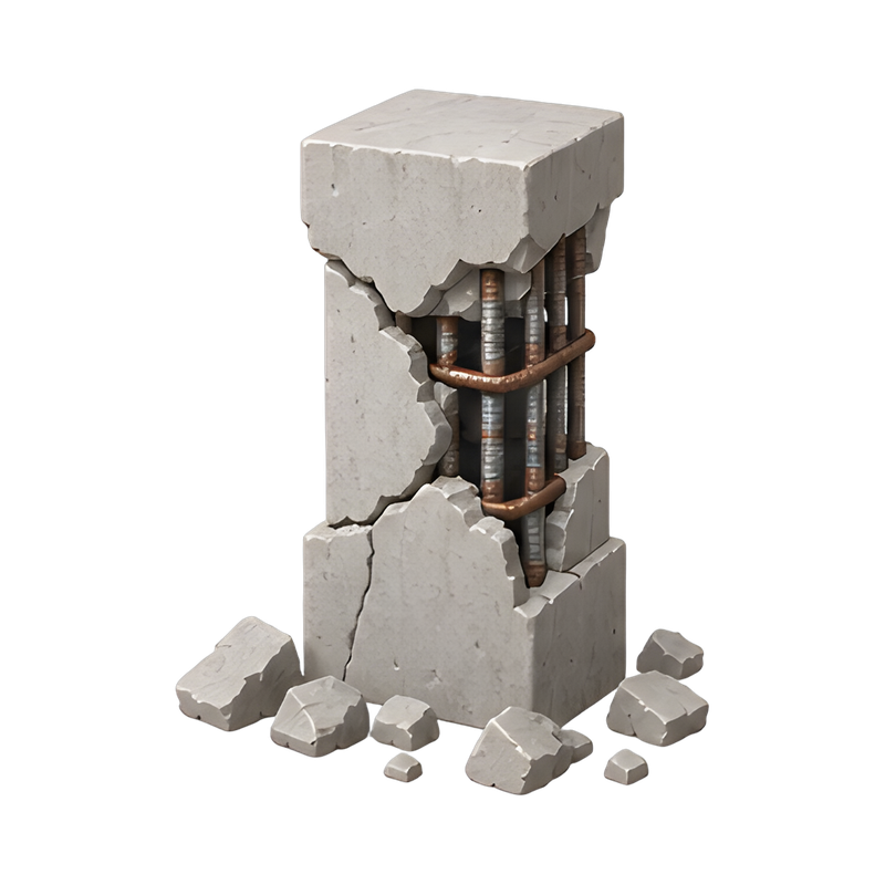 cracked concrete column detail
