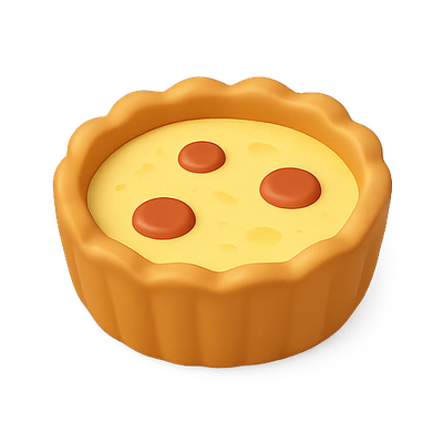 3D Illustration of a Cheese Tart with Pepperoni Toppings