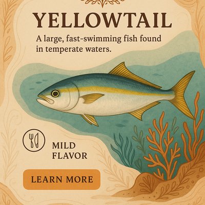 Boho Style Landing Page for Yellowtail Fish