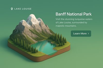 Stunning Lake Louise in Banff National Park - 3D Realistic Scene