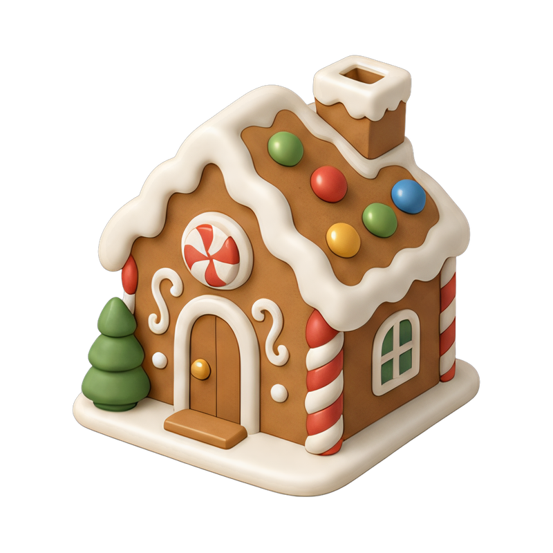 cozy gingerbread house scene
