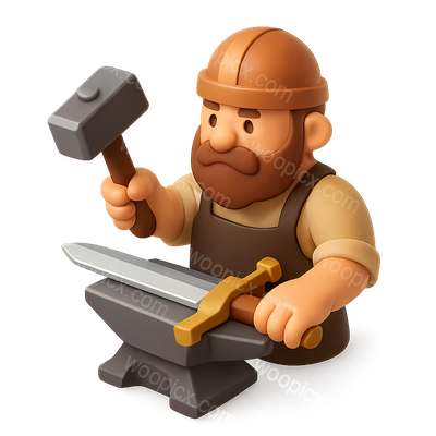 3D Armorer Icon with Isometric Design and Volumetric Feel
