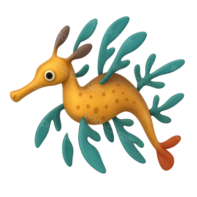 Colorful Weedy Sea Dragon 3D Icon Design