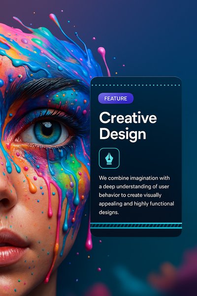 Vibrant Human Eye with Colorful Paint and Creative Design Feature
