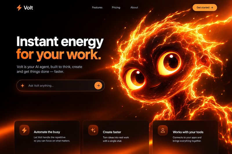 Dynamic AI agent landing page