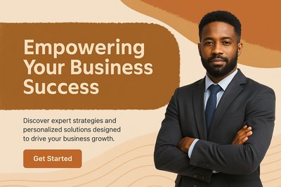 Empowering Business Success: Stylish Afro Businessman Portrait