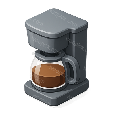 Stylish 3D Coffee Maker Icon in Isometric View