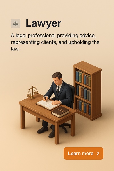 3D Scene of a Lawyer at Work with Minimalist Design