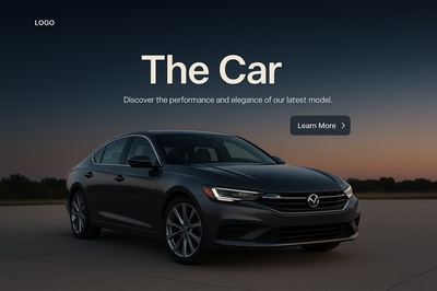 Stylish Car Mockup for Web Design Showcase