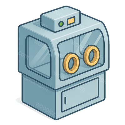 3D Aseptic Isolator Icon with Transparent Background