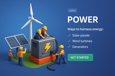 Miniature Worlds Depicting Energy Harnessing Techniques