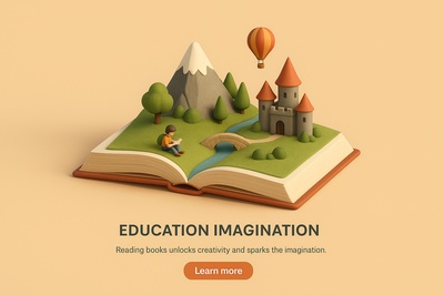 Fantasy World Inside a Book Promoting Imagination and Creativity