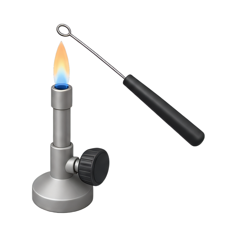 Flame sterilizing inoculation loop