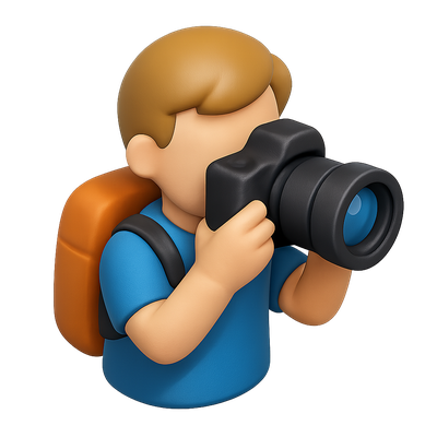 3D Icon of a Macro Photographer with Camera
