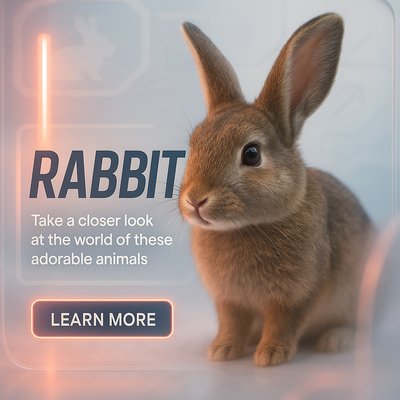 Educational Graphic Featuring a Cute Rabbit with Interactive Elements