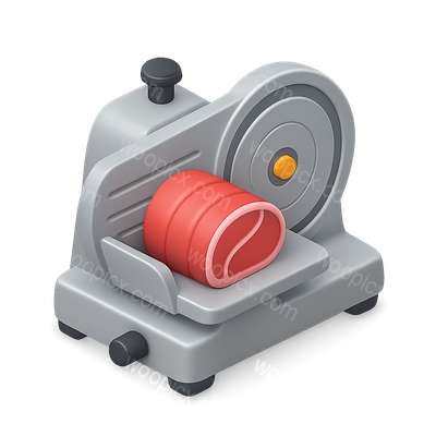 3D Icon of a Meat Slicer Machine in Isometric View