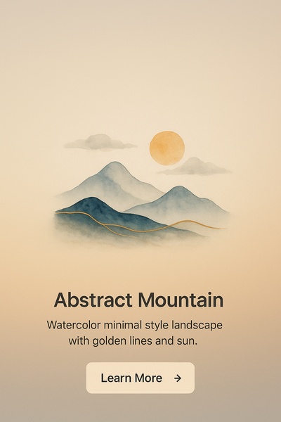 Abstract Mountain Landscape with Golden Lines