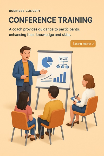 3D Illustration of Conference Training Concept in Business