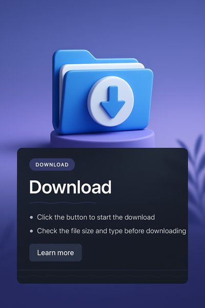 3D Download Button Illustration with Dark Overlay
