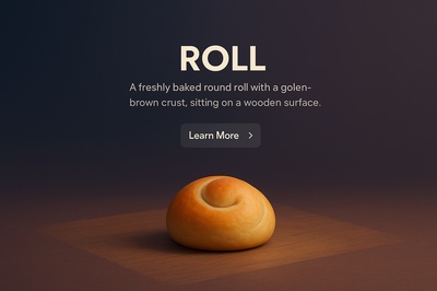 Realistic 3D Scene of a Freshly Baked Roll