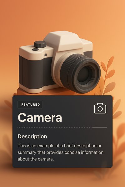3D Camera Design with Integrated Text Blocks