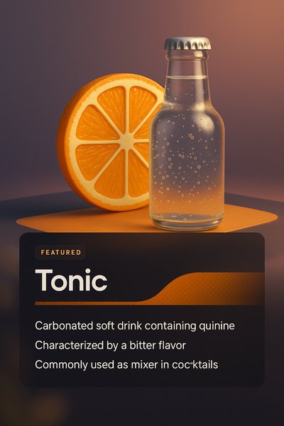 3D Design Composition Featuring Tonic Drink