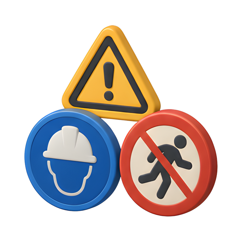 safety rules pictogram signs
