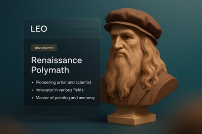 3D Web Page Design Featuring Renaissance Polymath