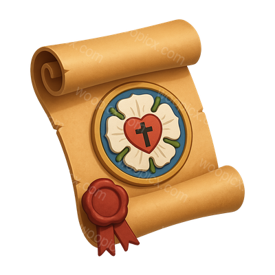 3D Luther Scroll Icon with Isometric Design
