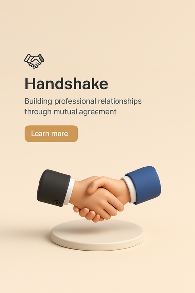 Realistic 3D Handshake Scene in Soft Colors