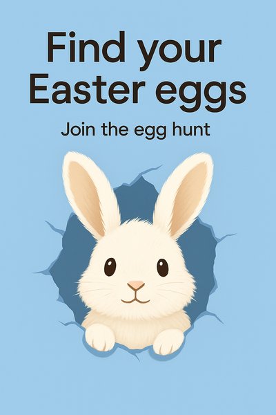 Playful Easter Bunny Illustration for Egg Hunt Promotion