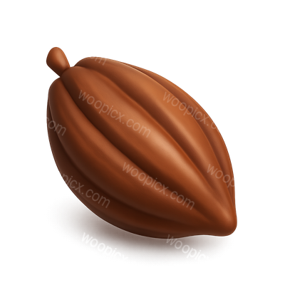 3D Cacao Pod Icon with Volumetric Detail