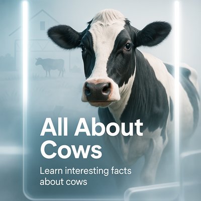 Educational Graphic Featuring a Cow and Informative Text