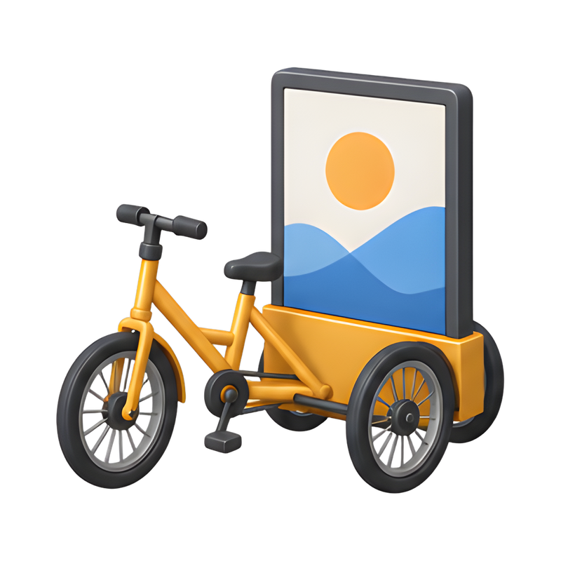 unique pedal-powered billboard bike