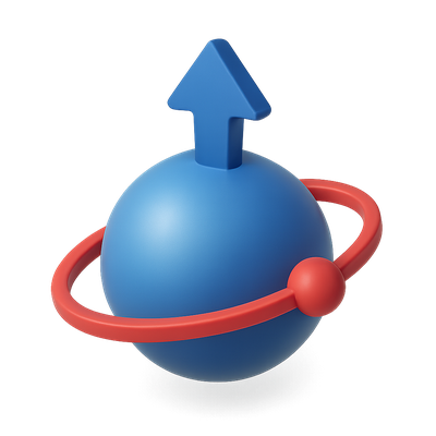 3D Icon Representing Electron Spin in Spintronics
