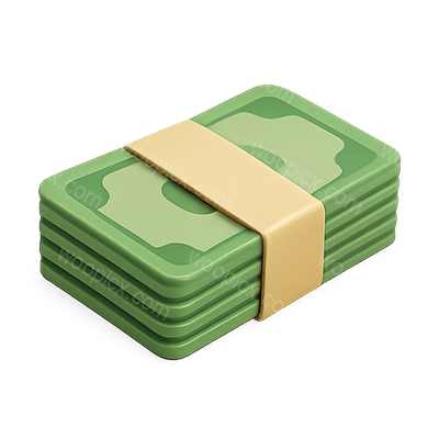 Stack of Cash with Rubber Band Illustration