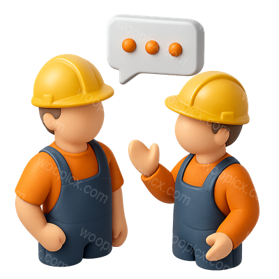 3D Icon of Workers Engaged in Conversation