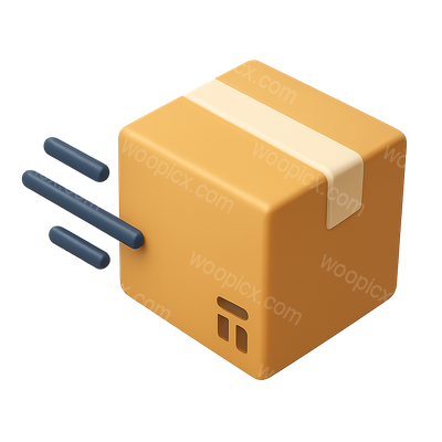 3D Moving Package Icon with Isometric View