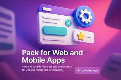 Modern 3D Graphic for Web and Mobile App Resource Pack