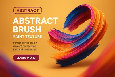 Colorful Abstract Brush Stroke Design Element